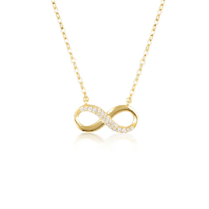 Georgini Gold Plated Sterling Slver Zirconia Forever Infinity Pendant On Chain