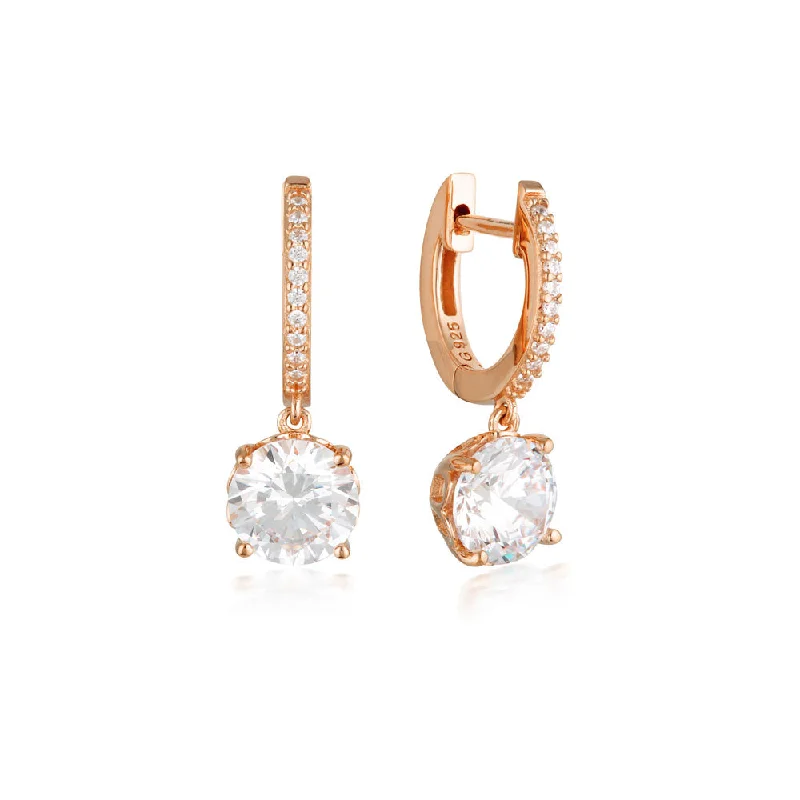 Georgini Luxe Rose Gold Plated Sterling Silver Zirconia Regale Earrings