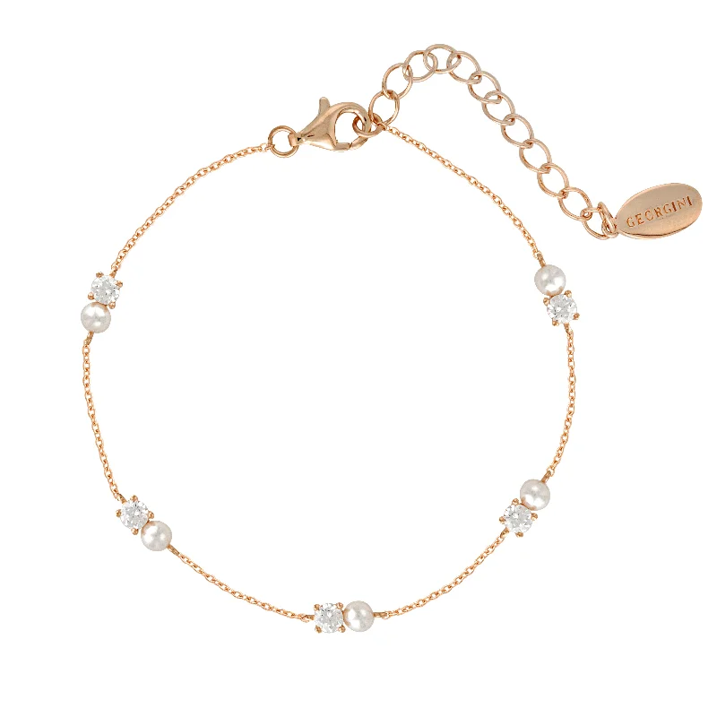 Georgini Noel Nights Rose Gold Plated Sterling Silver Snow Drop Bracelet