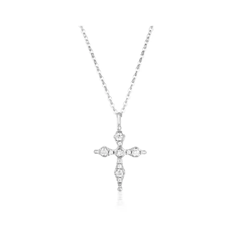 Georgini Sterling Silver Zirconia Cross Pendant On Chain