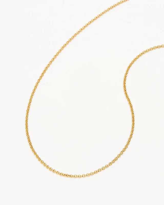 18k Gold Vermeil 19" 2mm Belcher Chain Necklace