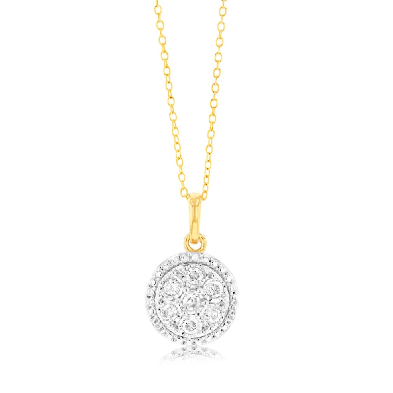 Gold Plated Sterling Silver 0.45 Carat Earring & Pendant Set on 45cm Chain