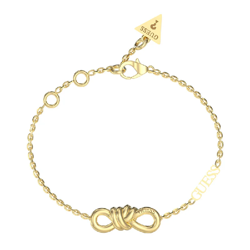 Guess Gold Plated Stainless Steel Central Knot Mini Bracelet