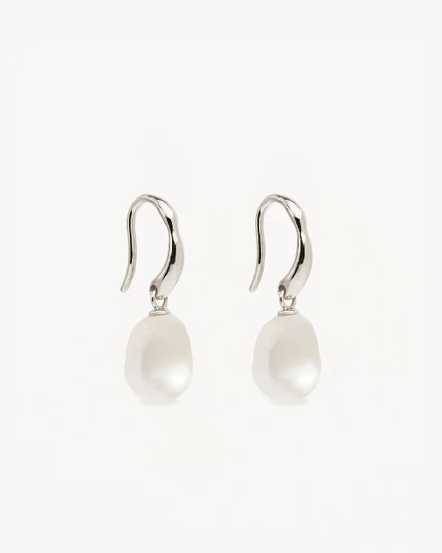 Sterling Silver Harmony Pearl Hook Earrings