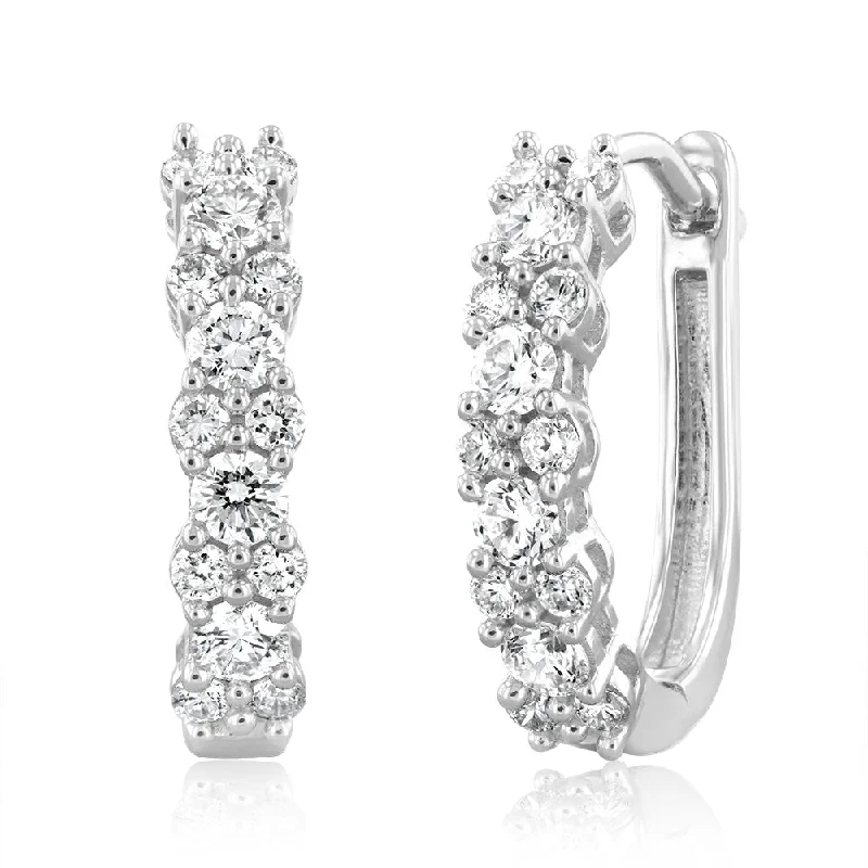 Luminesce Lab Grown Sterling Silver Hoop Earrings in 1/2 Carat Diamonds