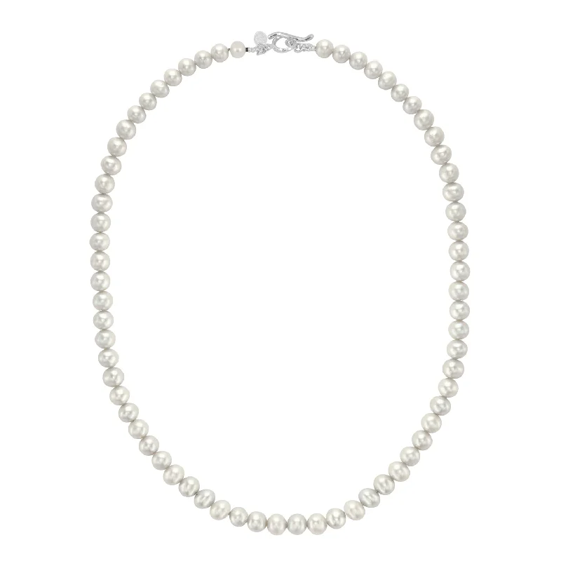 Men's White Freshwater Pearl Necklace