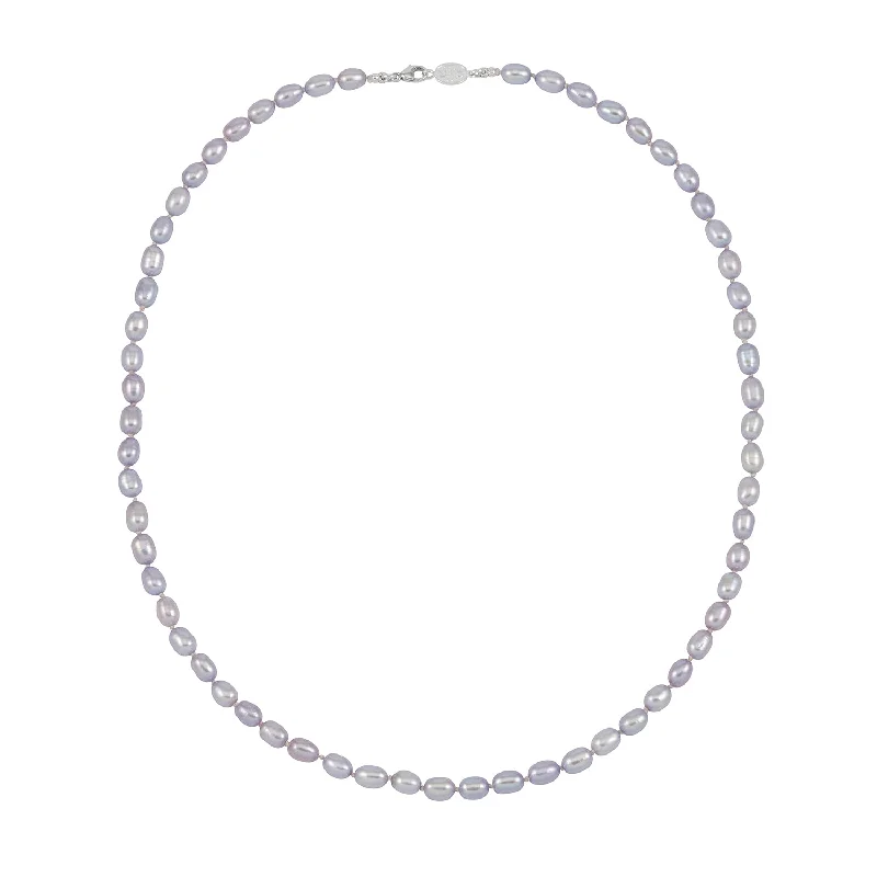 Men's Oval Powder Blue Pearl Necklace