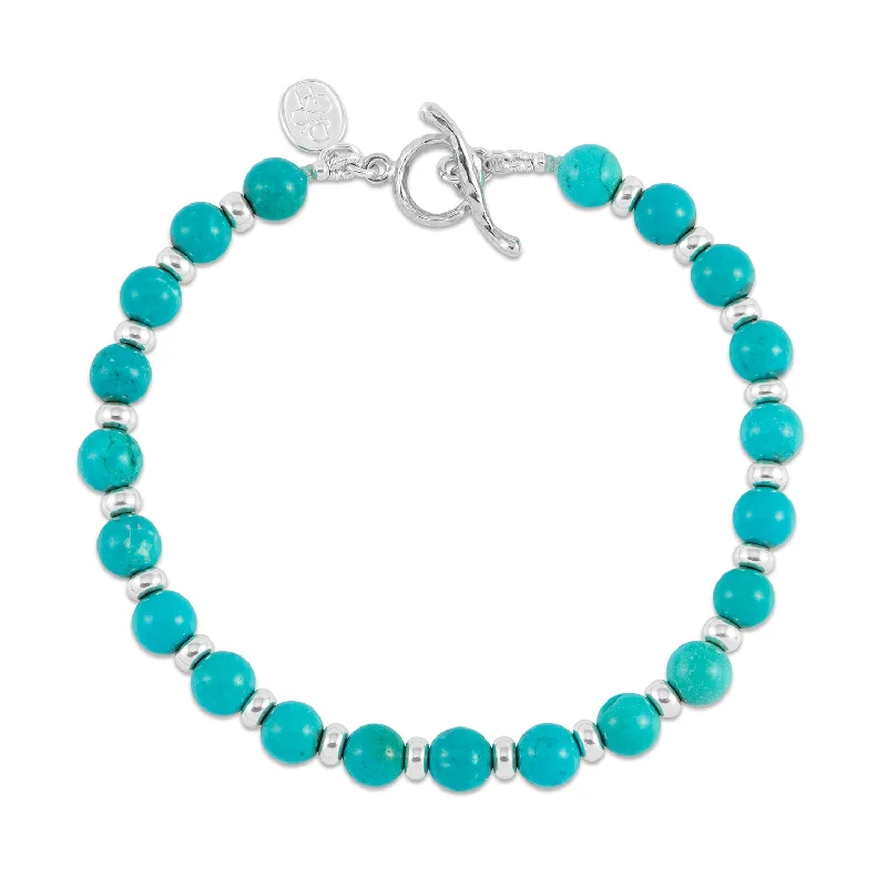 Men's Green Turquoise & Halo Bead Bracelet