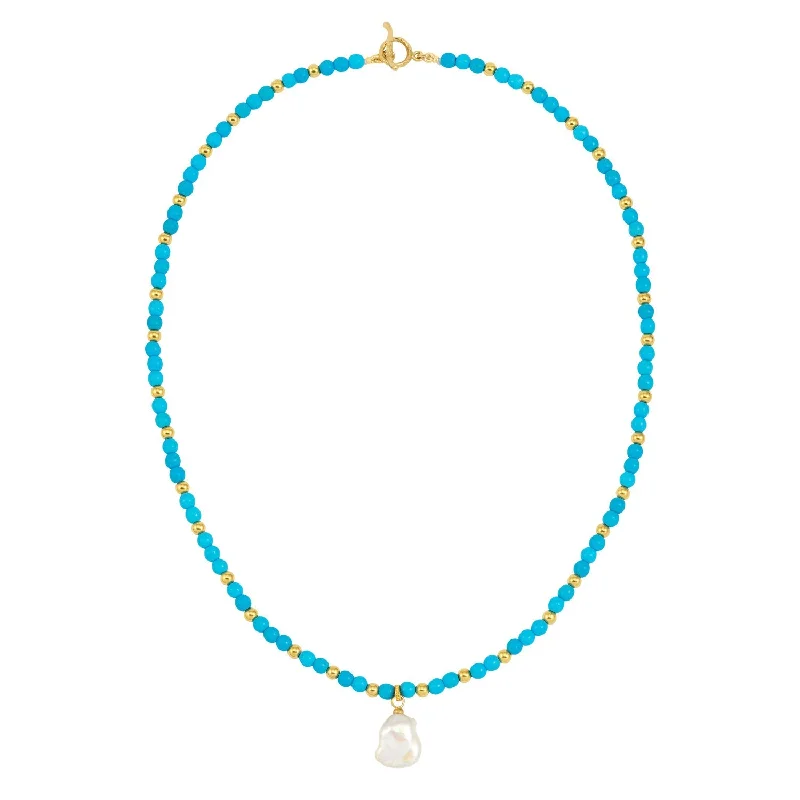 Men's Turquoise & Keshi Pearl Necklace