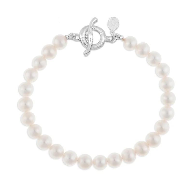 Men's White Pearl Bracelet