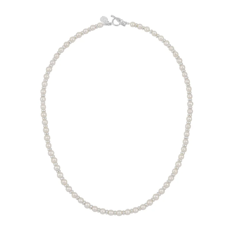 Men's White Pearl Halo Necklace