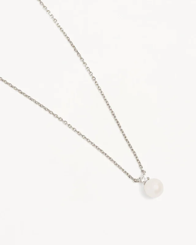 Sterling Silver Moments With You Pearl Necklace