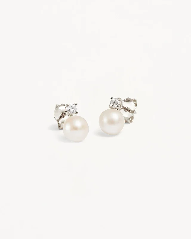 Sterling Silver Moments With You Pearl Stud Earrings - 6mm