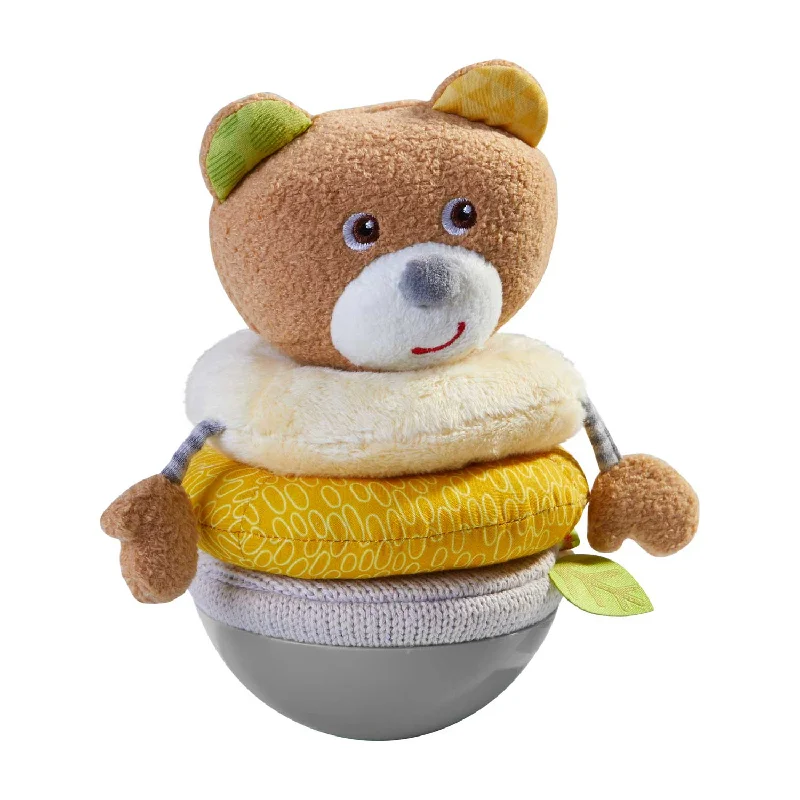 Roly Poly Bear Wobbling Soft Baby Toy with Stacking Rings