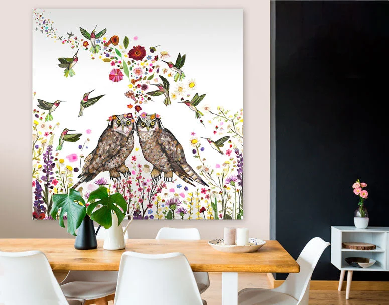 Ruby Throated Hummingbird Watch Canvas Wall Art