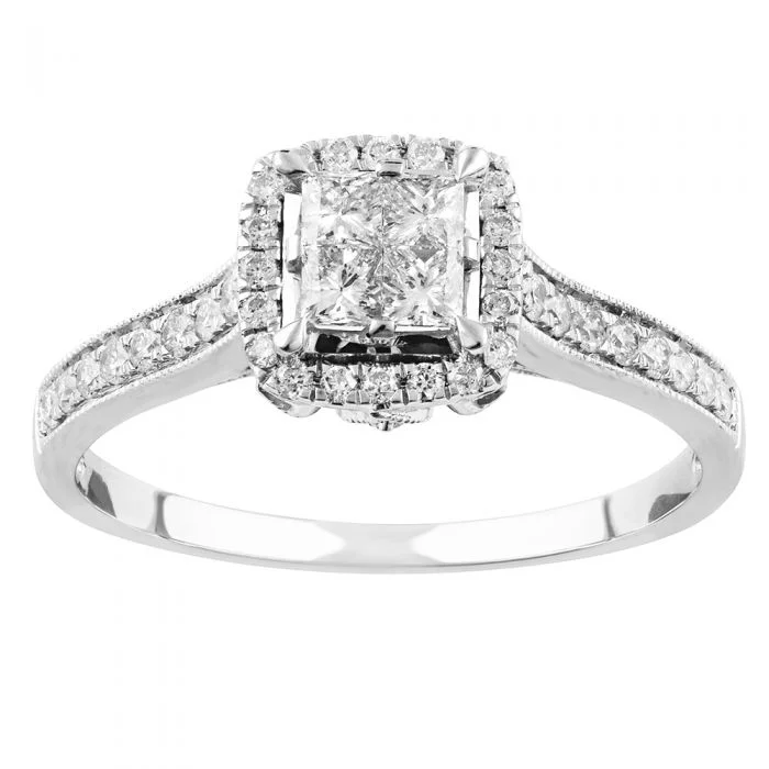 SEAMLESS LOVE  9ct White Gold Dress Ring with 90 Points of Diamonds