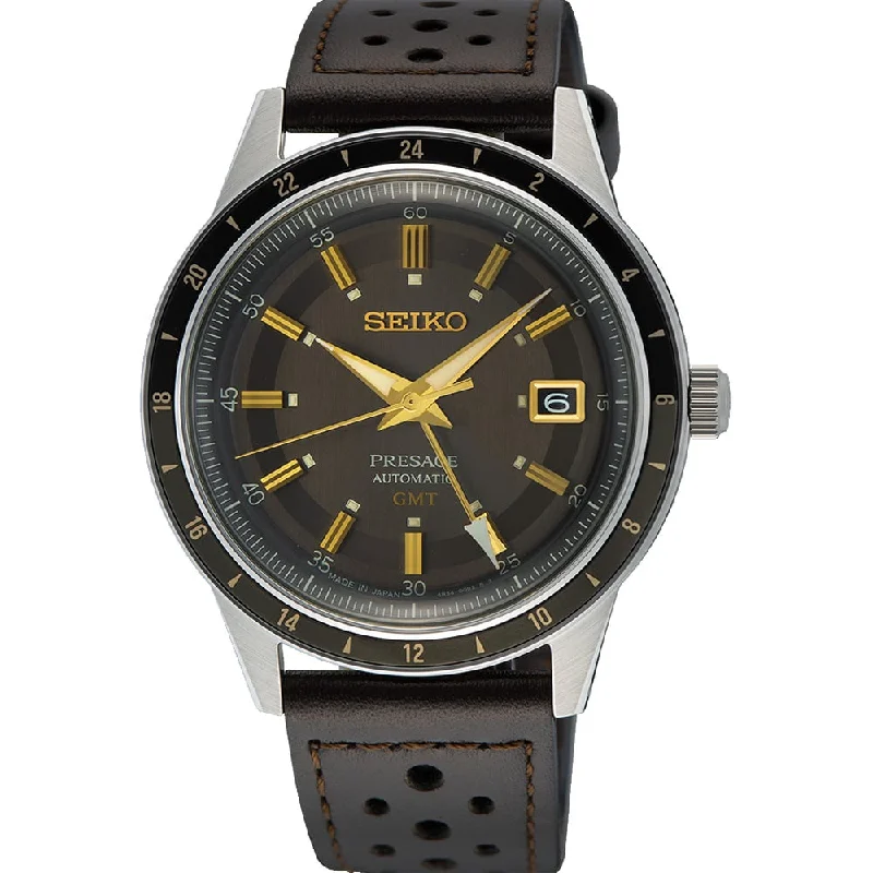 Seiko SSK013J Presage 60s GMT Mens Watch