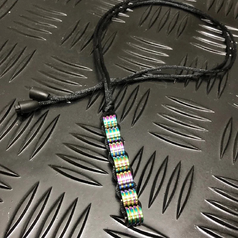 NEW Oil Slick Beads with Black Cord NECKLACE