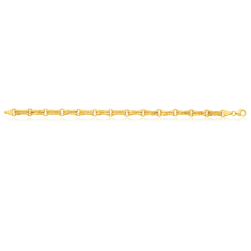 Silverfilled 9ct Yellow Gold 20cm Gate Bracelet