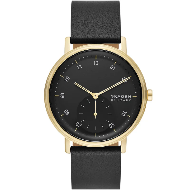 Skagen SKW6896 Kuppel Black Leather Mens Watch