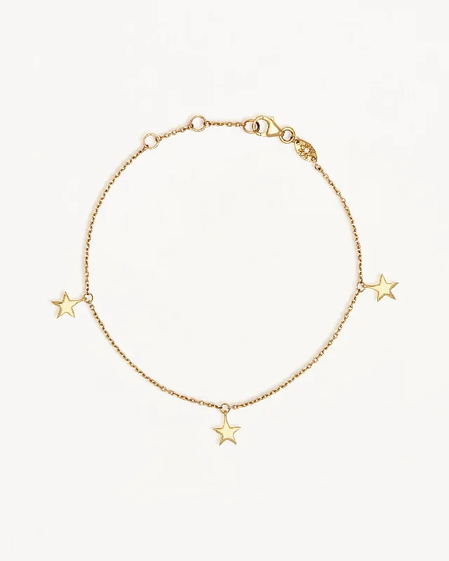 9k Solid Gold Star Bright Bracelet