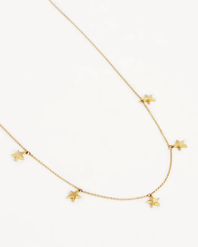 9k Solid Gold Star Bright Necklace