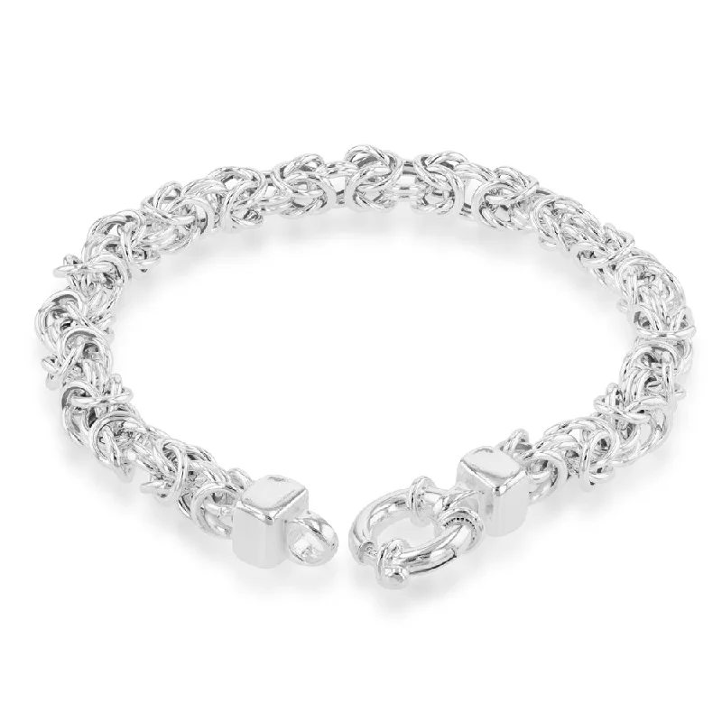 Stering Silver 19cm Fancy Patterned Boltring Bracelet