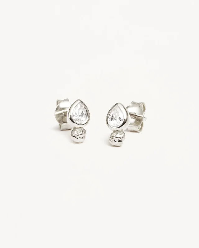 Sterling Silver Adore You Stud Earrings