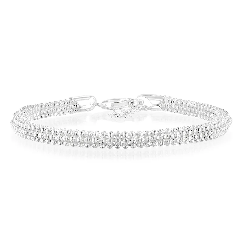 Sterling Silver Broad 19+2cm Bracelet