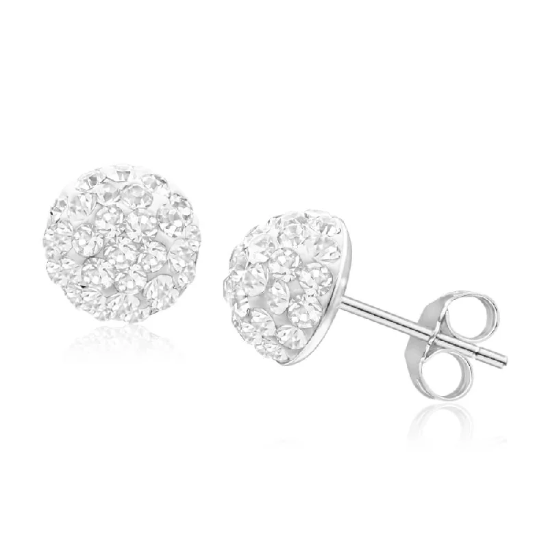 Sterling Silver CrystalDone 8mm Stud Earrings