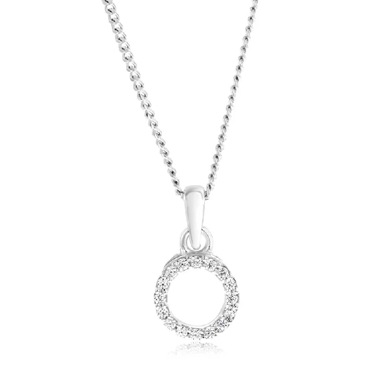 Sterling Silver Cubic Zirconia Circle Of Life Pendant