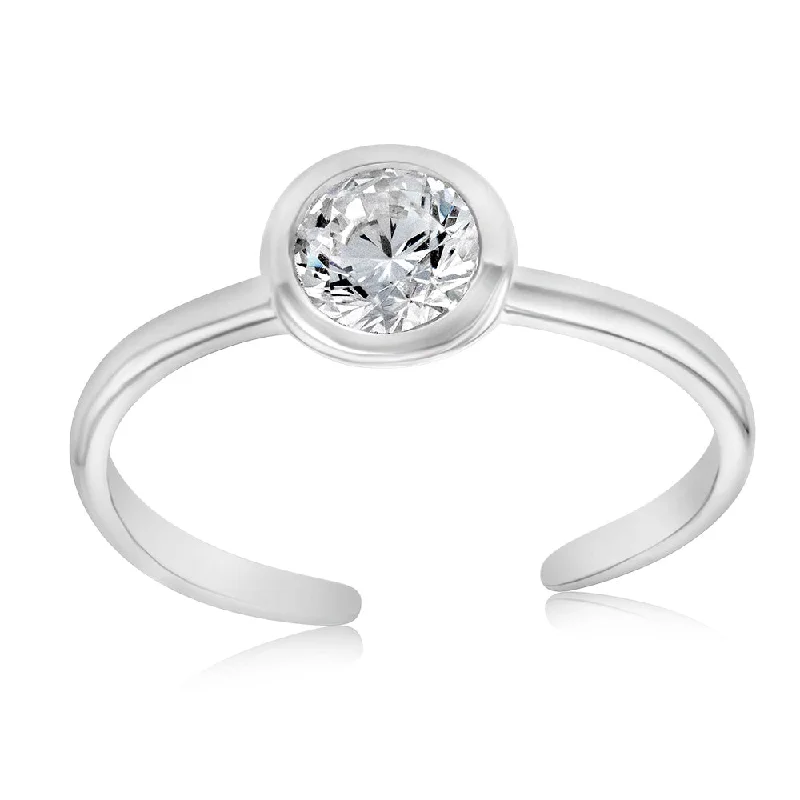 Sterling Silver Cubic Zirconia Toe Ring