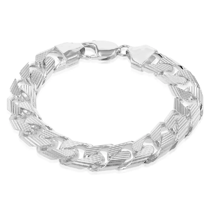 Sterling Silver Curb 350 Gauge 21cm Bracelet