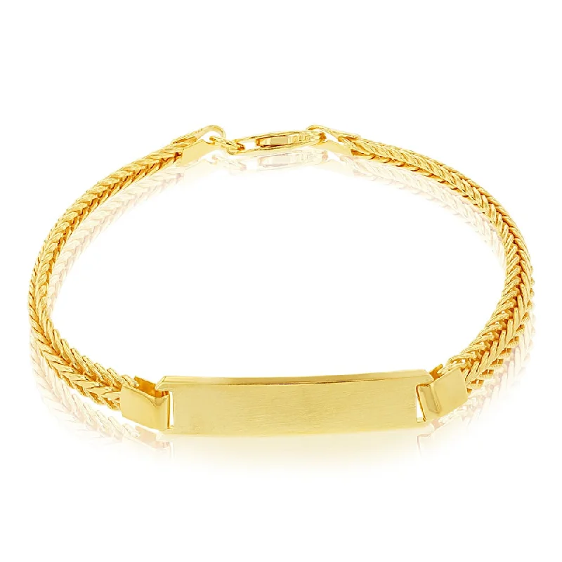 Sterling Silver Gold Plated Foxtail ID 19cm Bracelet