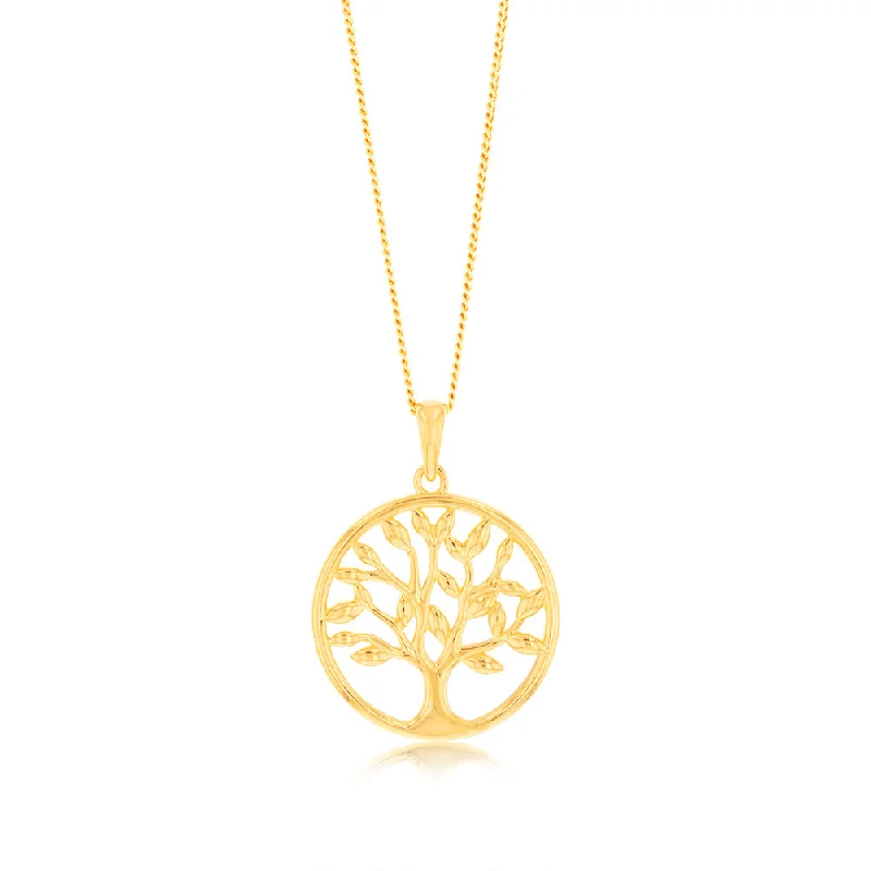 Sterling Silver Gold Plated Tree Of Life Pendant