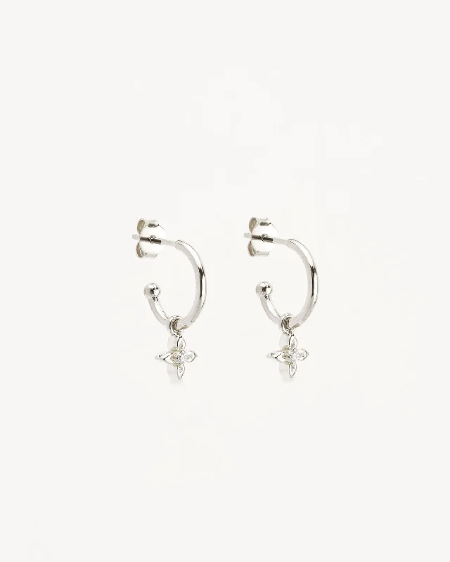 Sterling Silver Live in Light Hoop Earrings