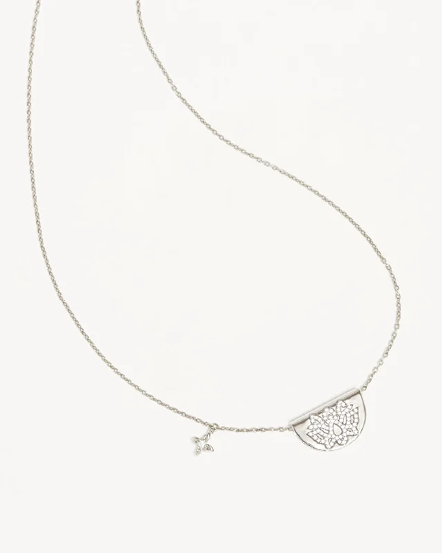 Sterling Silver Live In Light Lotus Necklace