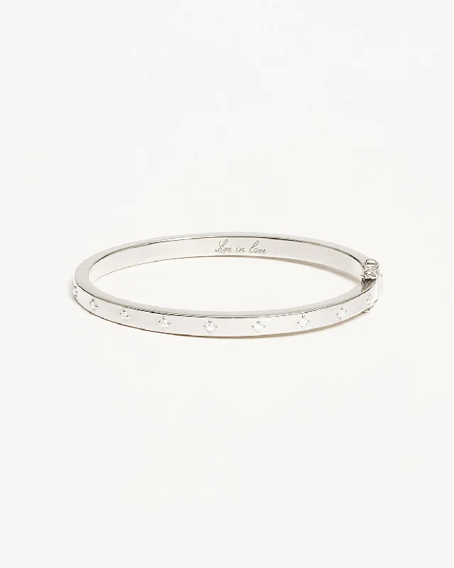 Sterling Silver Live in Love Hinged Bracelet