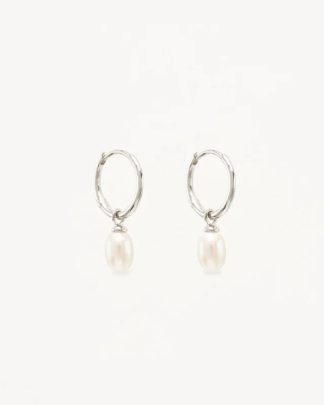 Sterling Silver Live in Peace Hoop Earrings