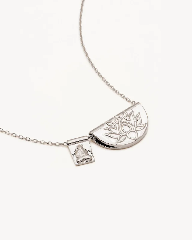 Sterling Silver Lotus and Little Buddha Necklace