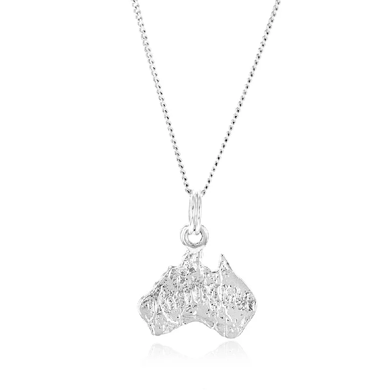 Sterling Silver Map Of Australia Pendant