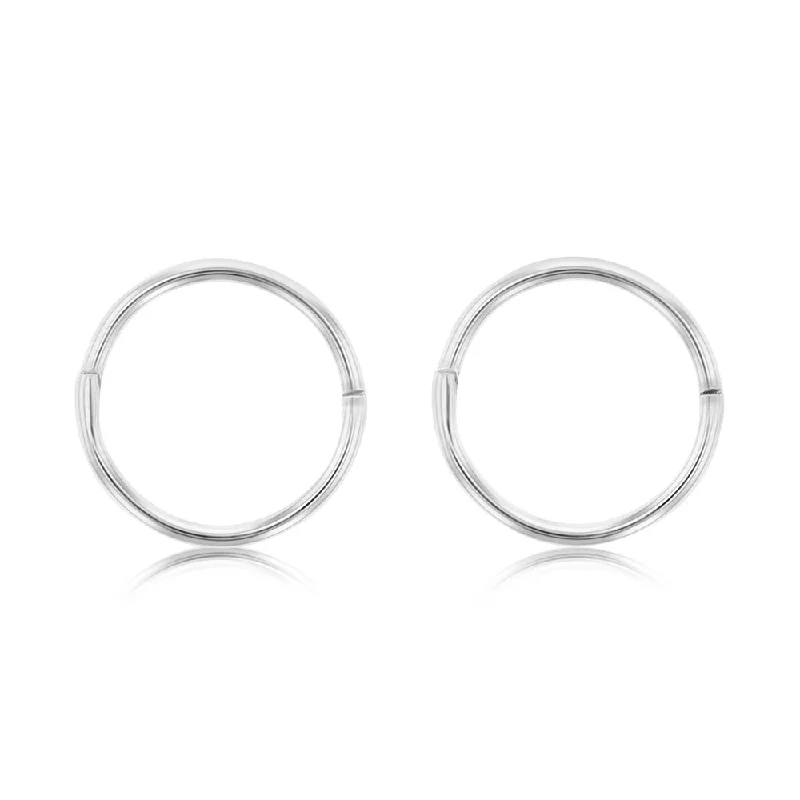 Sterling Silver Plain 12mm Sleeper Earrings