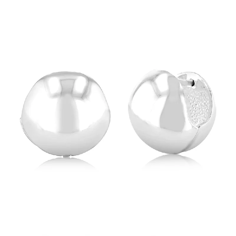 Sterling Silver Polished Ball Huggies Earrings