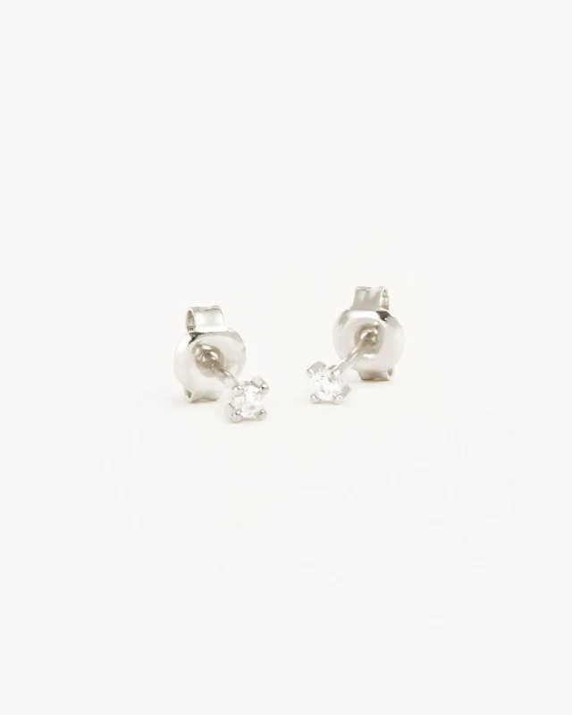 Sterling Silver Pure Light Stud Earrings