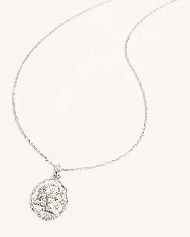 Sterling Silver She is Zodiac Necklace - Pisces