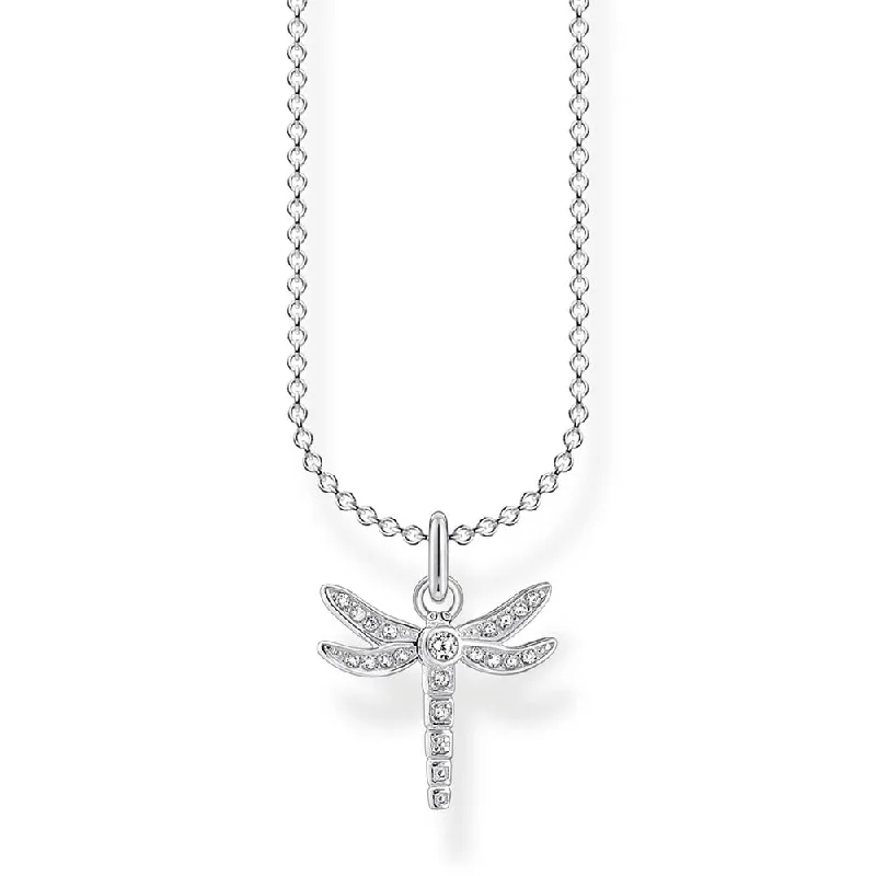 Sterling Silver Thomas Sabo Charm Club Dragonfly Necklace 38-45cm