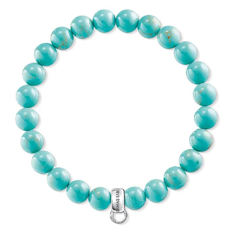 Sterling Silver Thomas Sabo Charm CLub Turquoise Bracelet 15.5cm