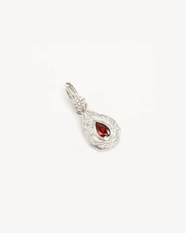 Sterling Silver With Love Birthstone Annex Link Pendant - January