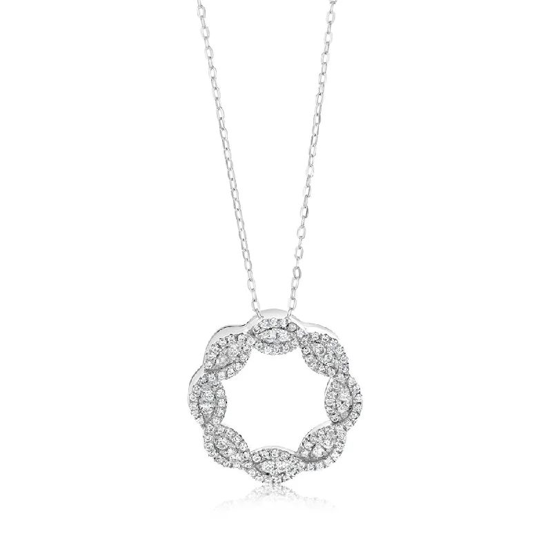 Sterling Silver Zirconia Circle Of Life Pendant On Chain