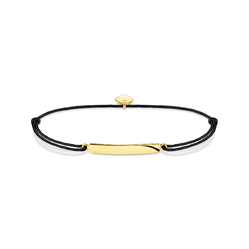 Thomas Sabo Engrav Gold Plated Sterling Silver Black With Plate 16-27cm Bracelet